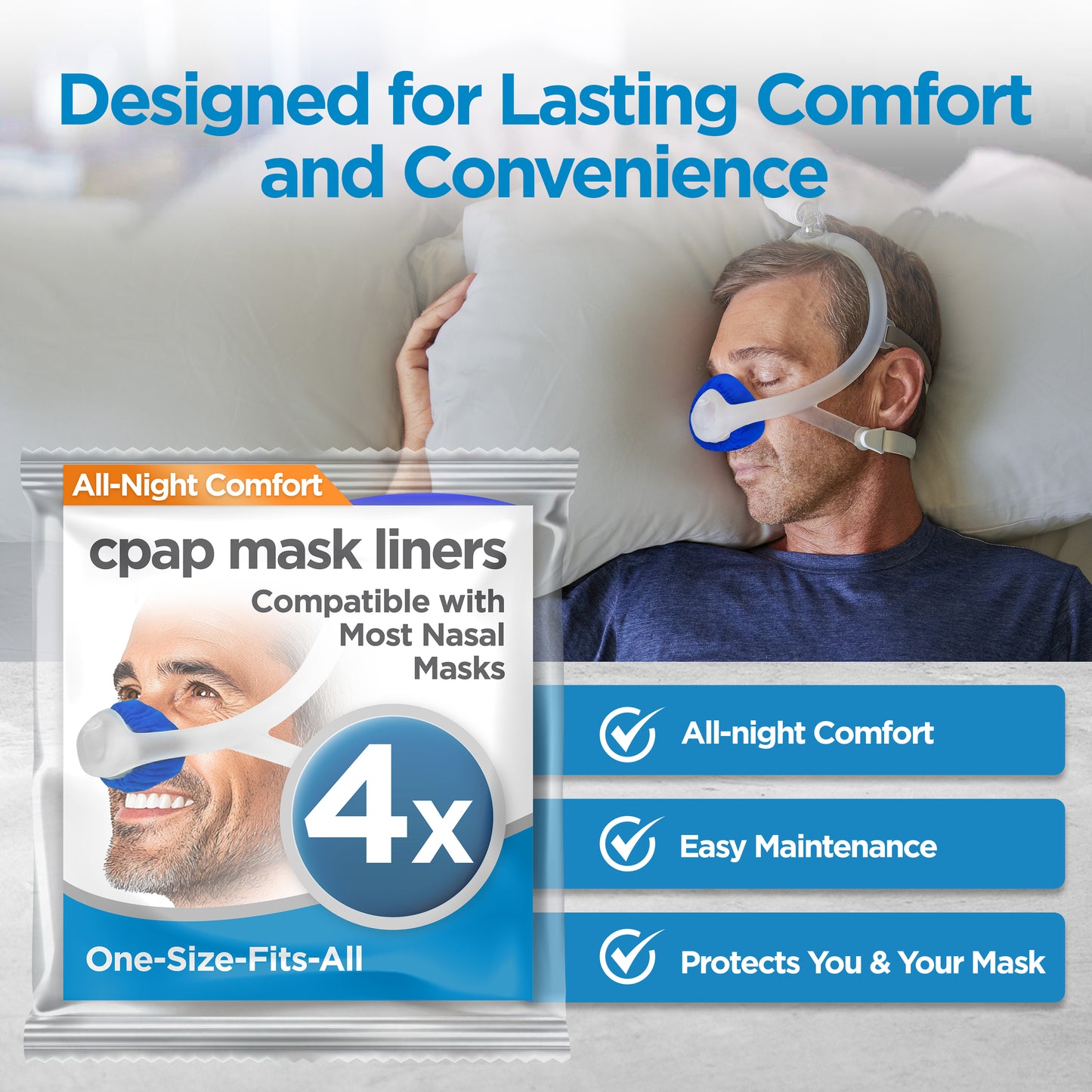 resplabs CPAP Mask Liners Compatible with AirFit N20 Nasal CPAP Mask Reusable Soft Liners for Comfort
