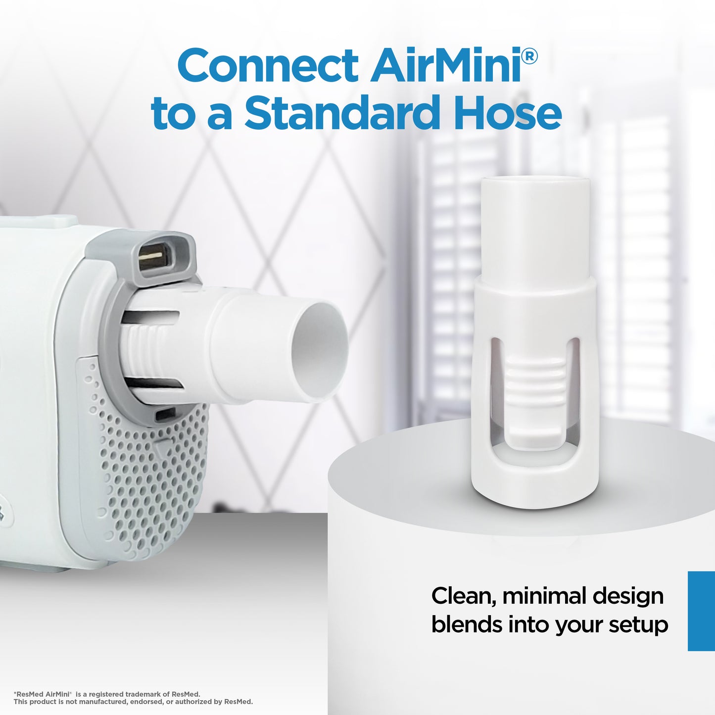 resplabs CPAP Hose Adapter - ResMed AirMini Compatible Universal Tubing Connector - 3 Pack