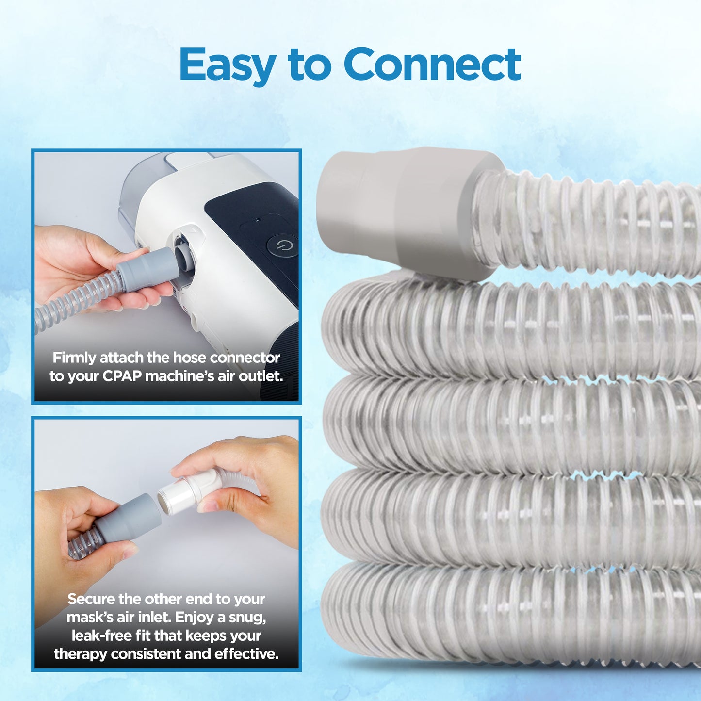 resplabs® CPAP Hose - Slim 6 Foot Universal CPAP Tubing Replacement