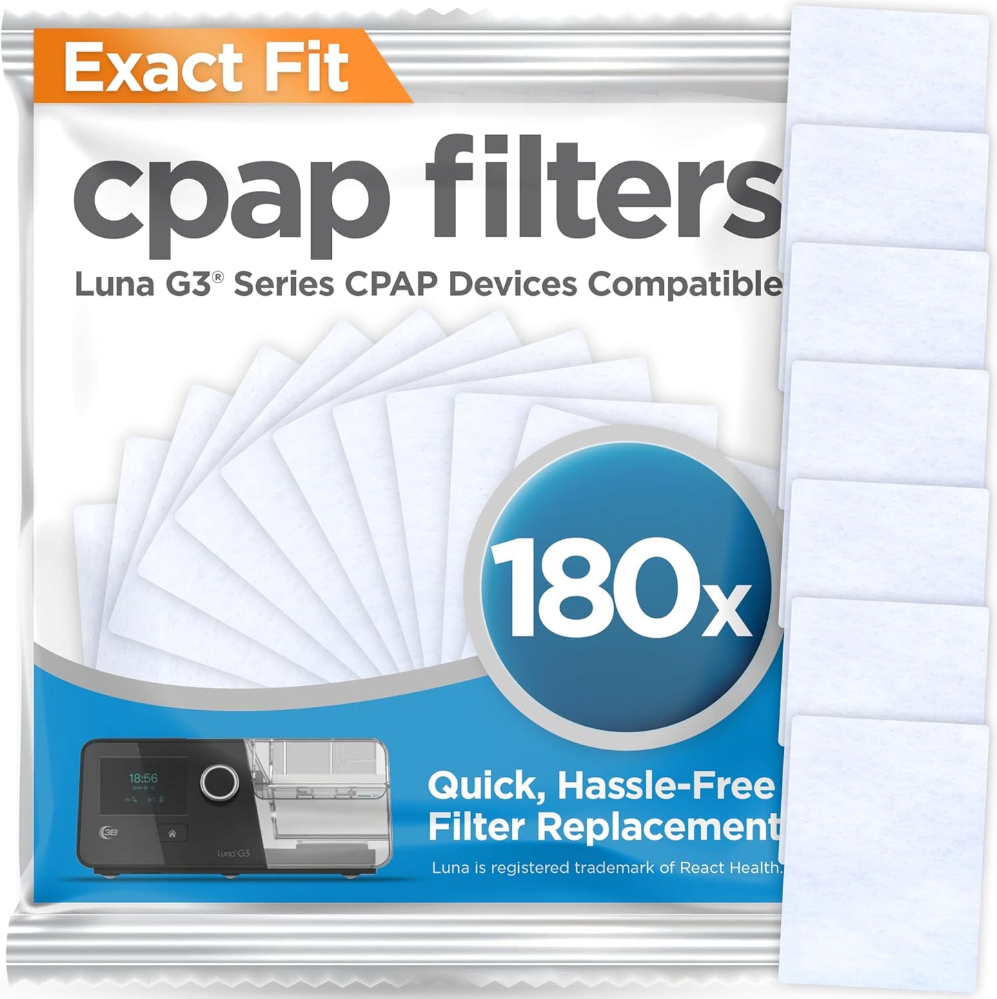 resplabs® CPAP Filters Compatible with React Health Luna G3 CPAP Machine