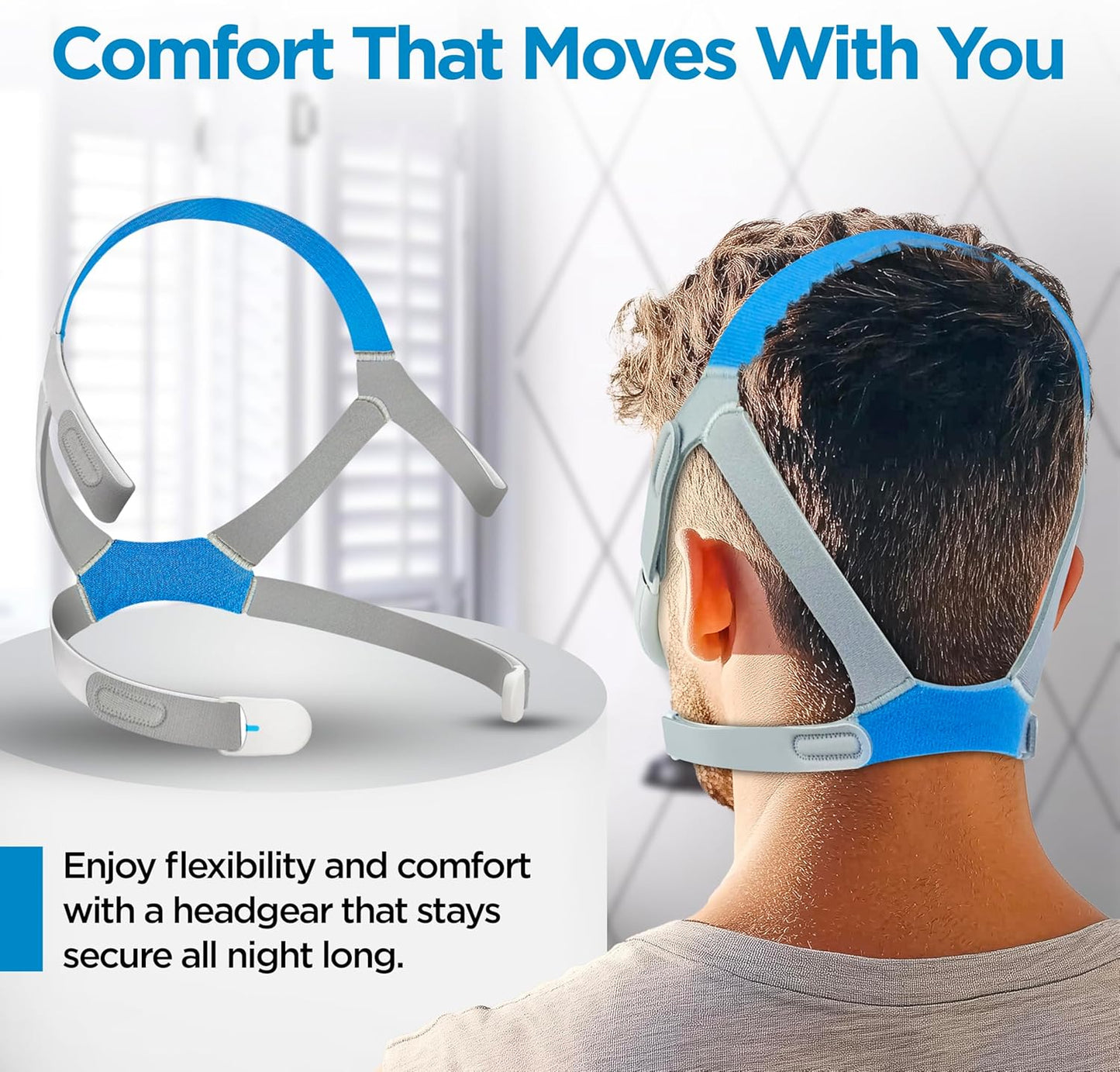 resplabs® CPAP Headgear Compatible with ResMed AirFit F40 Full Face Mask - Replacement Head Strap