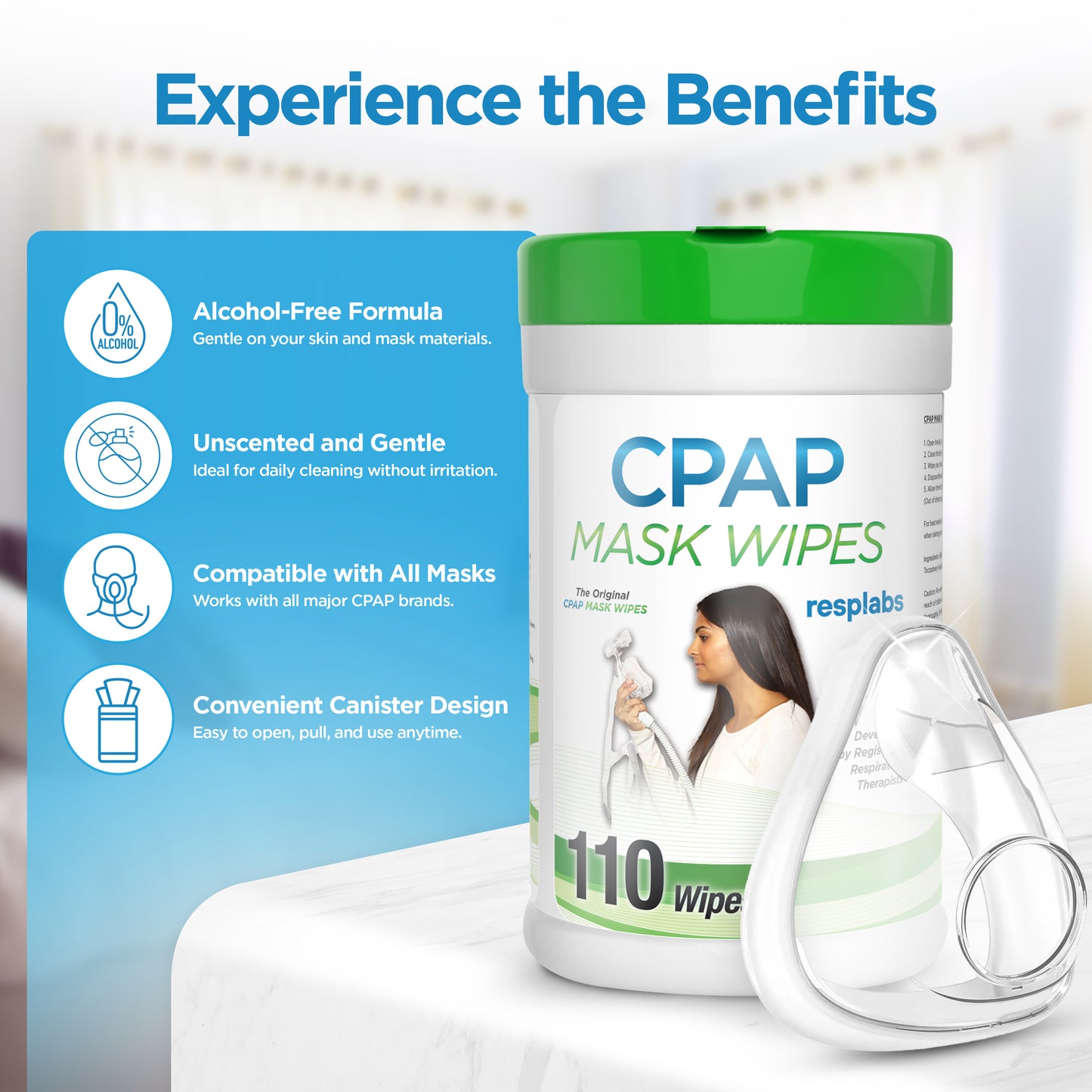 resplabs® CPAP Mask Wipes