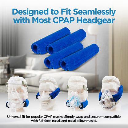 resplabs CPAP Strap Covers | Compatible with Most Full Face and Nasal CPAP Mask Headgear | Universal | 4 Pack
