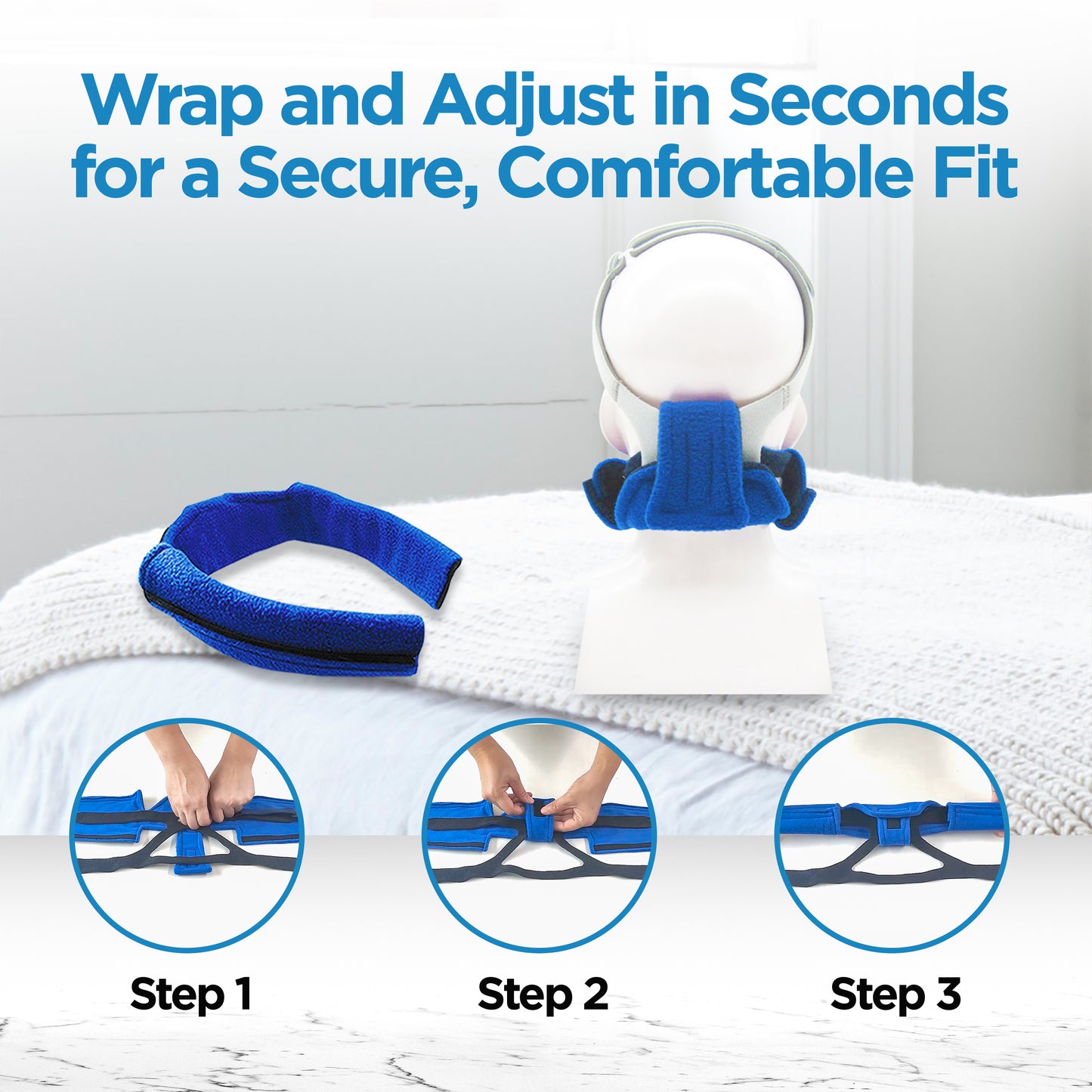 resplabs CPAP Neck Pad Compatible with Most CPAP Mask Headgear - includes 2 CPAP Strap Covers