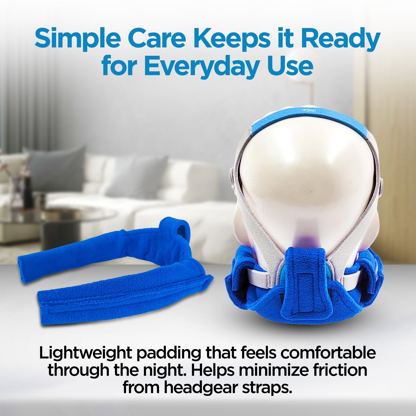 resplabs CPAP Neck Pad Compatible with Most CPAP Mask Headgear - includes 2 CPAP Strap Covers