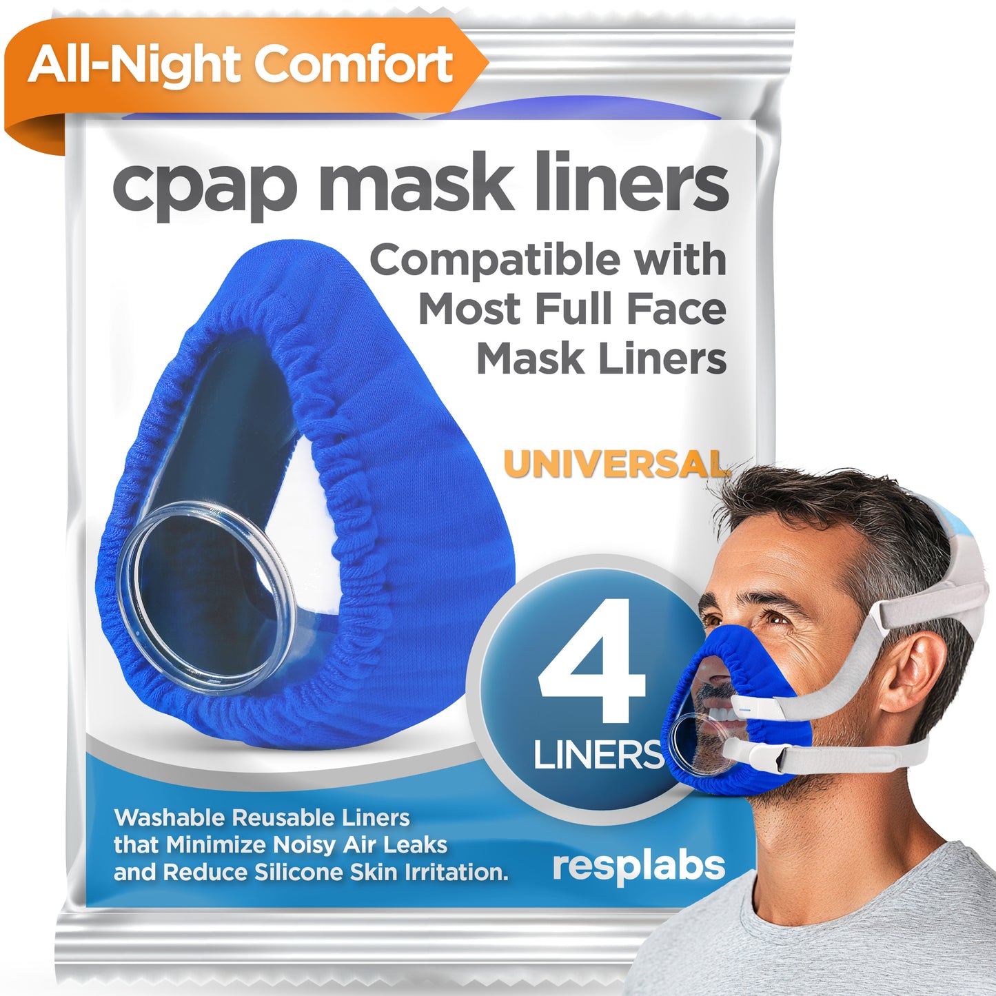 resplabs CPAP Mask Liners - Universal Fit, Reusable Cover