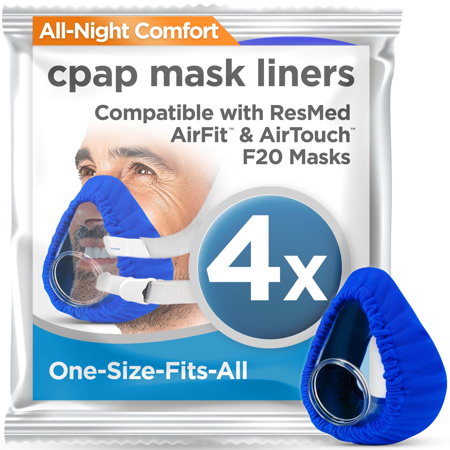 resplabs CPAP Mask Liners Compatible with AirFit & AirTouch F20 Full Face CPAP Mask - Reusable Soft Liners for Comfort & Seal