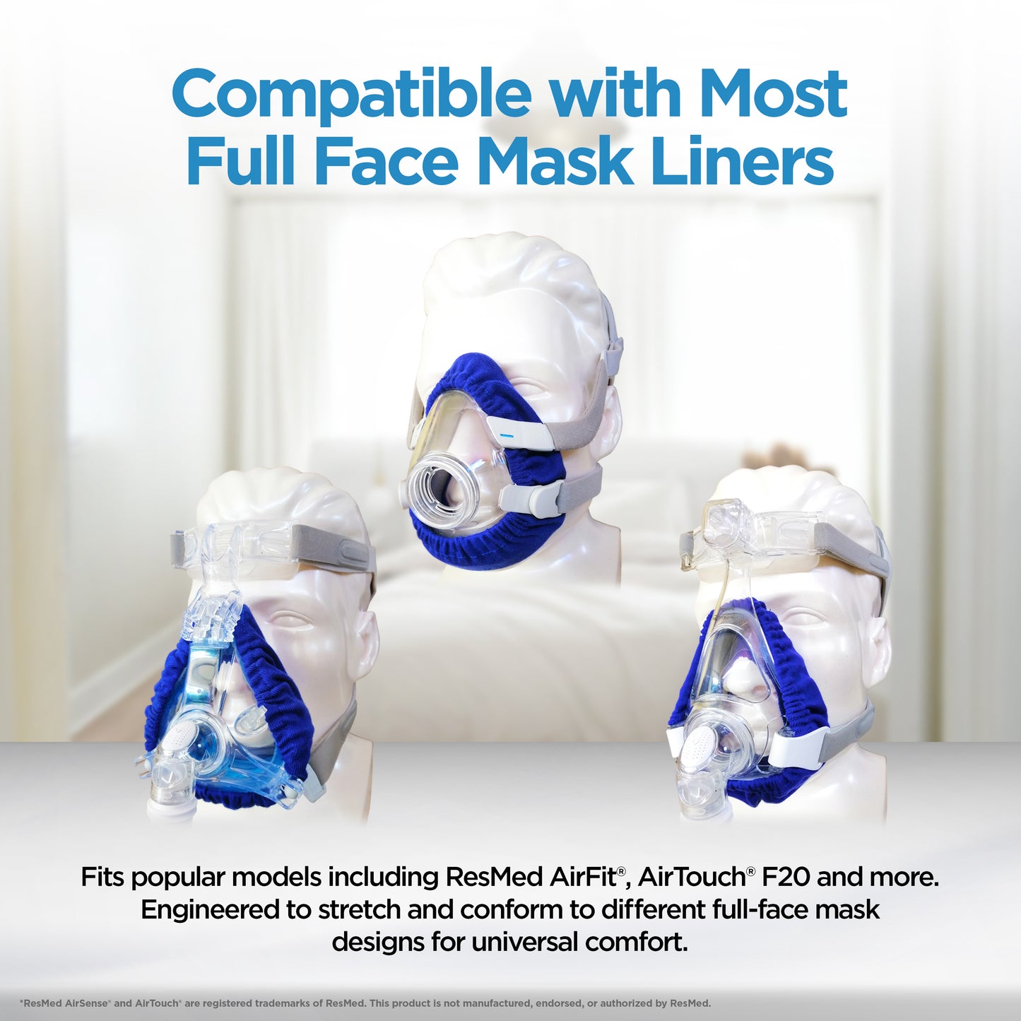 resplabs® CPAP Mask Liners Compatible with the ResMed AirFit & AirTouch F20 Full Face CPAP Mask