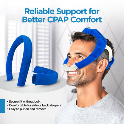 resplabs CPAP Strap Covers for DreamWear Headgear – Includes Front & Back Cushions – Reusable CPAP Mask Comfort Pads Compatible with Philips Respironics – Reduces Strap Marks