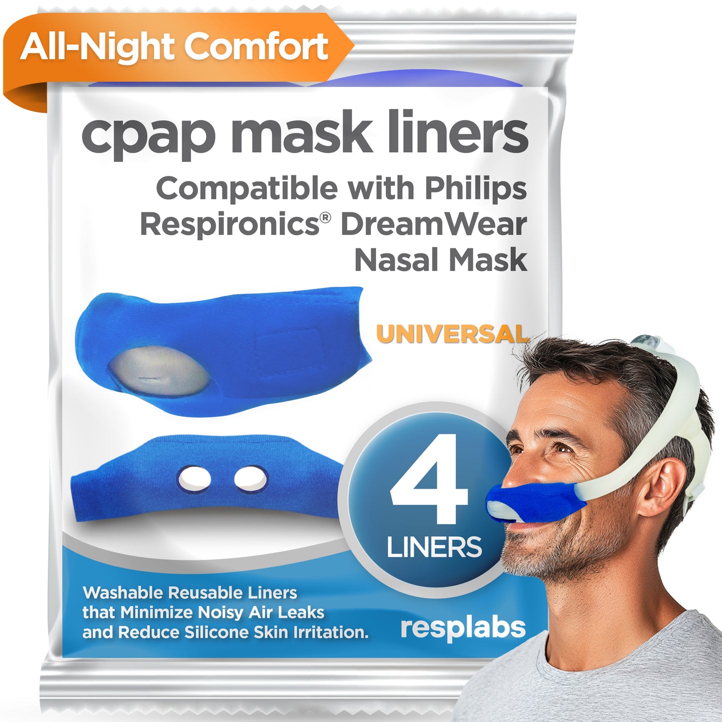 resplabs CPAP Mask Liners - Universal Fit, Reusable Cover