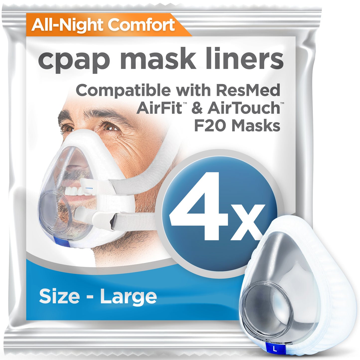 resplabs CPAP Mask Liners Compatible with AirFit & AirTouch F20 Full Face CPAP Mask - Reusable Soft Liners for Comfort & Seal