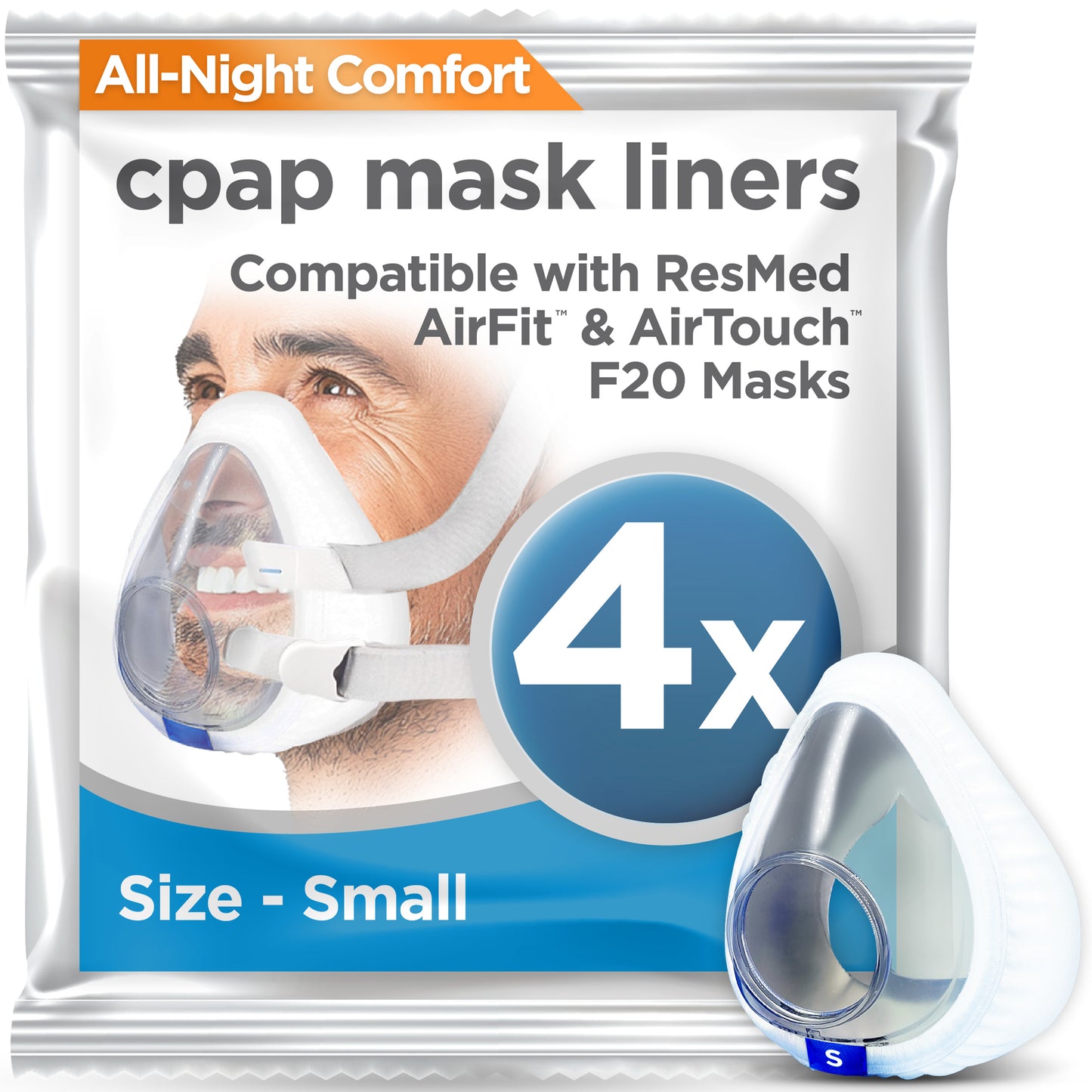 resplabs CPAP Mask Liners Compatible with AirFit & AirTouch F20 Full Face CPAP Mask - Reusable Soft Liners for Comfort & Seal