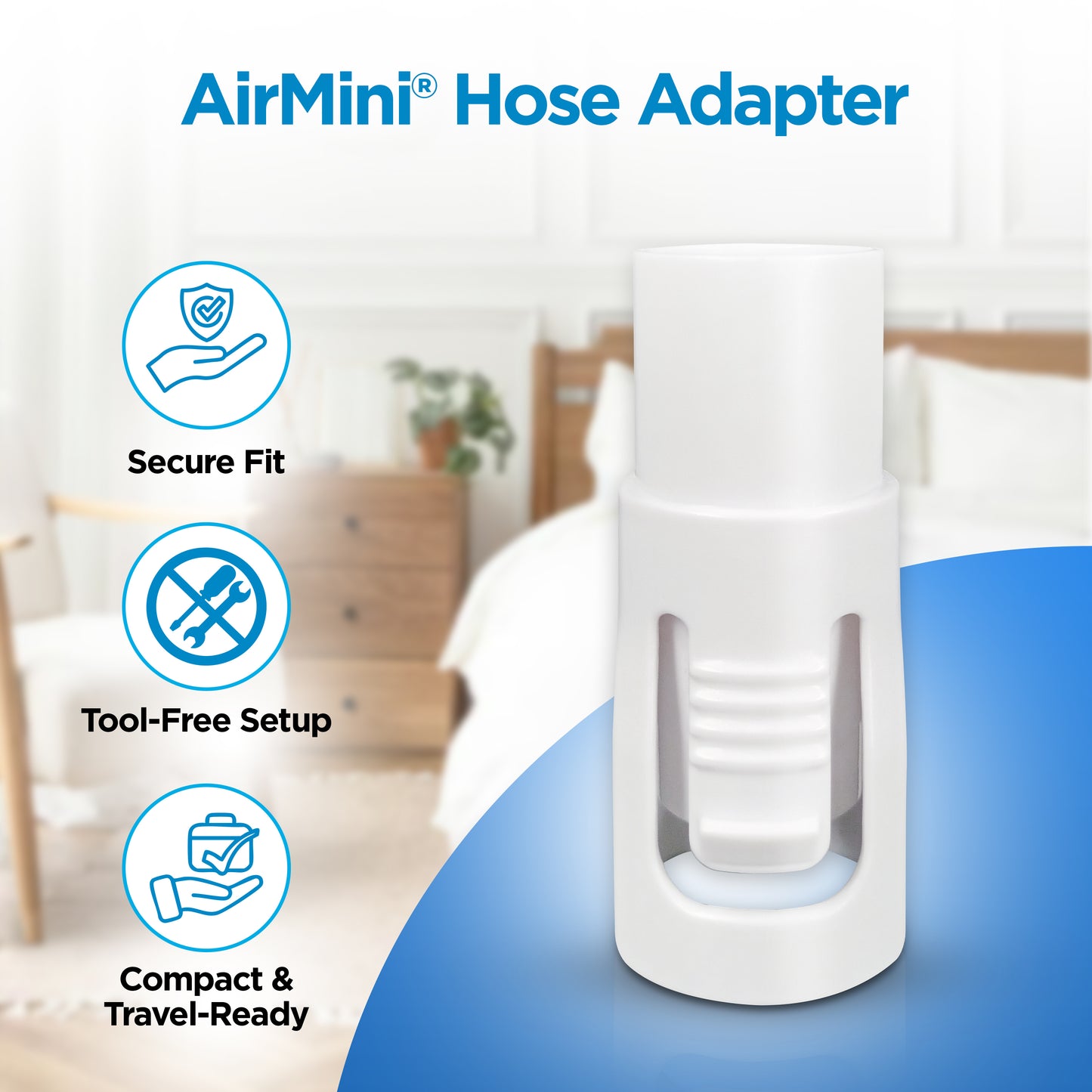 resplabs CPAP Hose Adapter - ResMed AirMini Compatible Universal Tubing Connector - 1 Pack