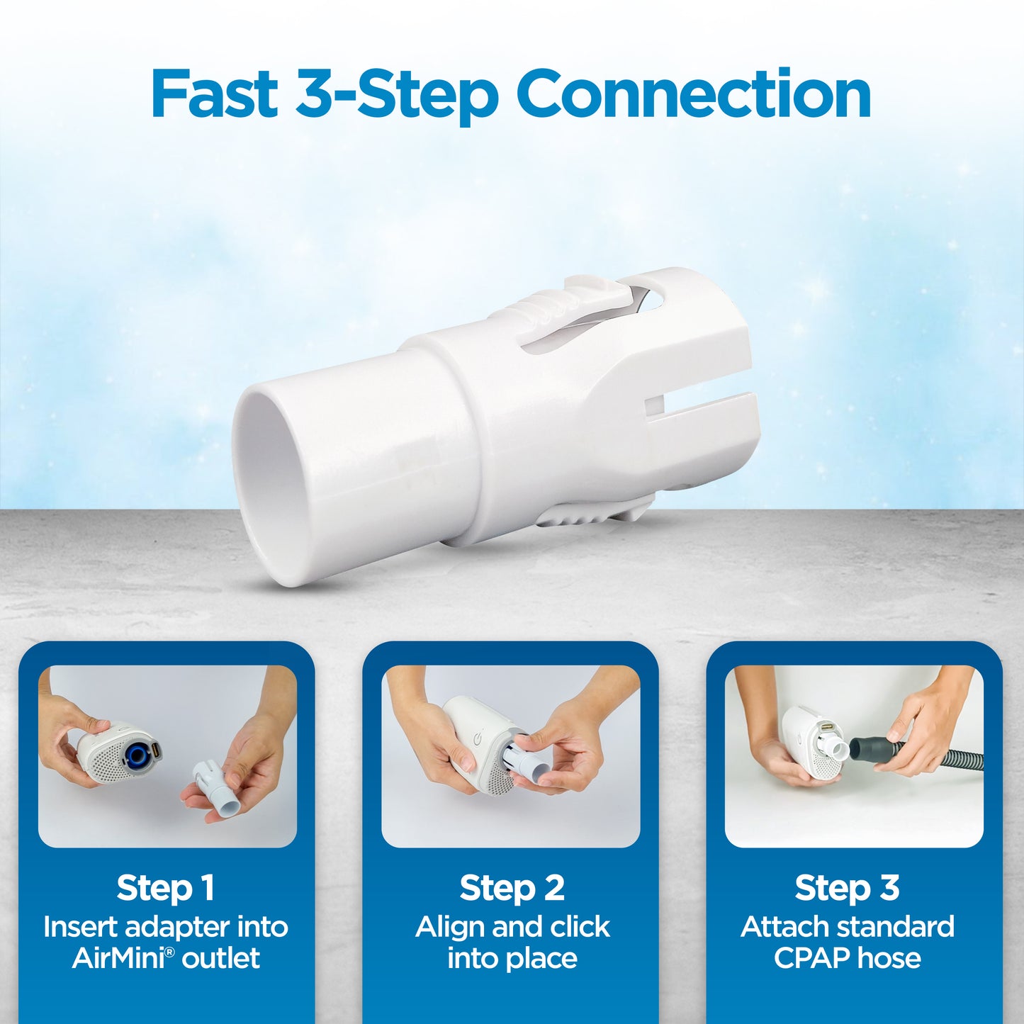 resplabs CPAP Hose Adapter - ResMed AirMini Compatible Universal Tubing Connector - 1 Pack