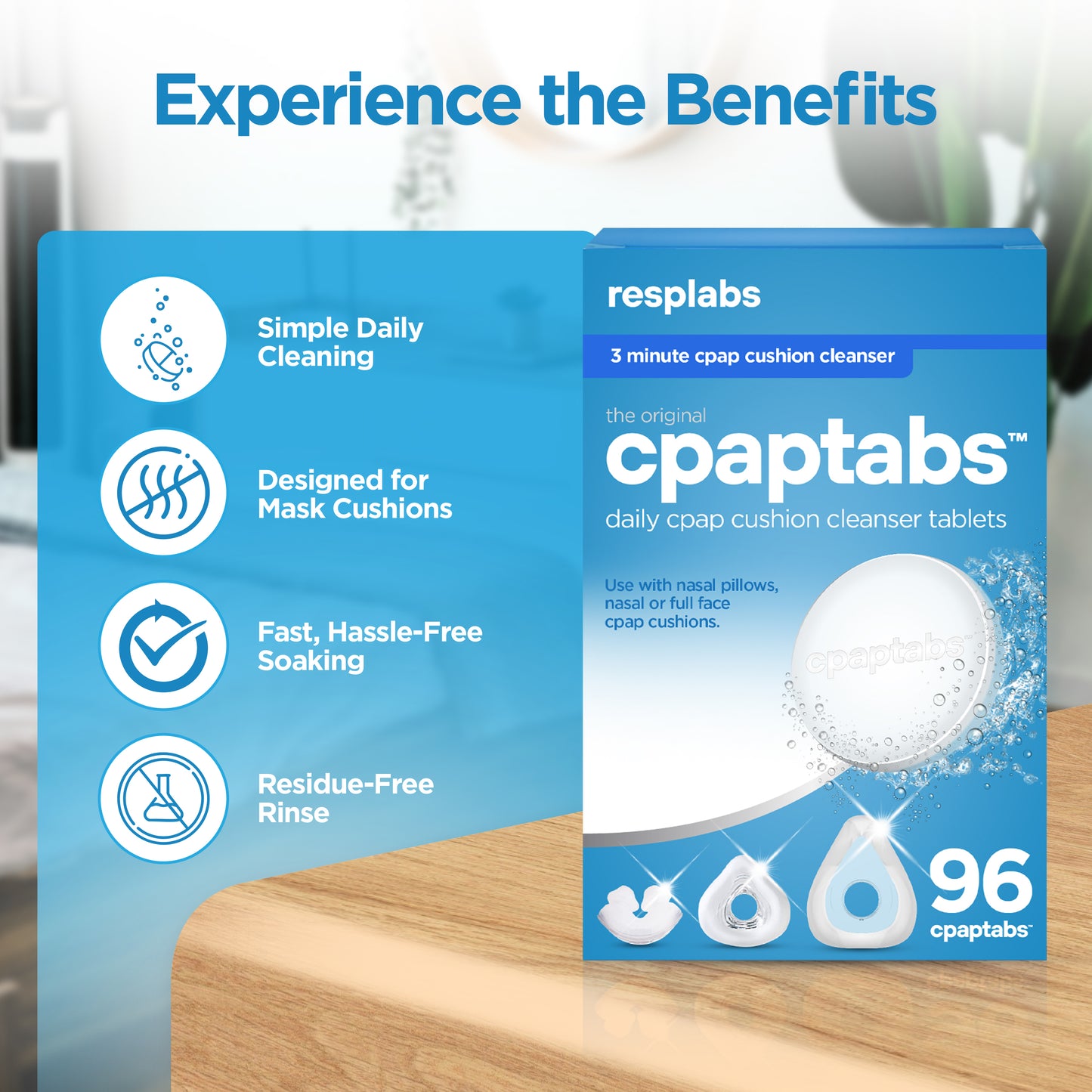 resplabs® CPAP Cushion Cleaning Tablets - cpaptabs