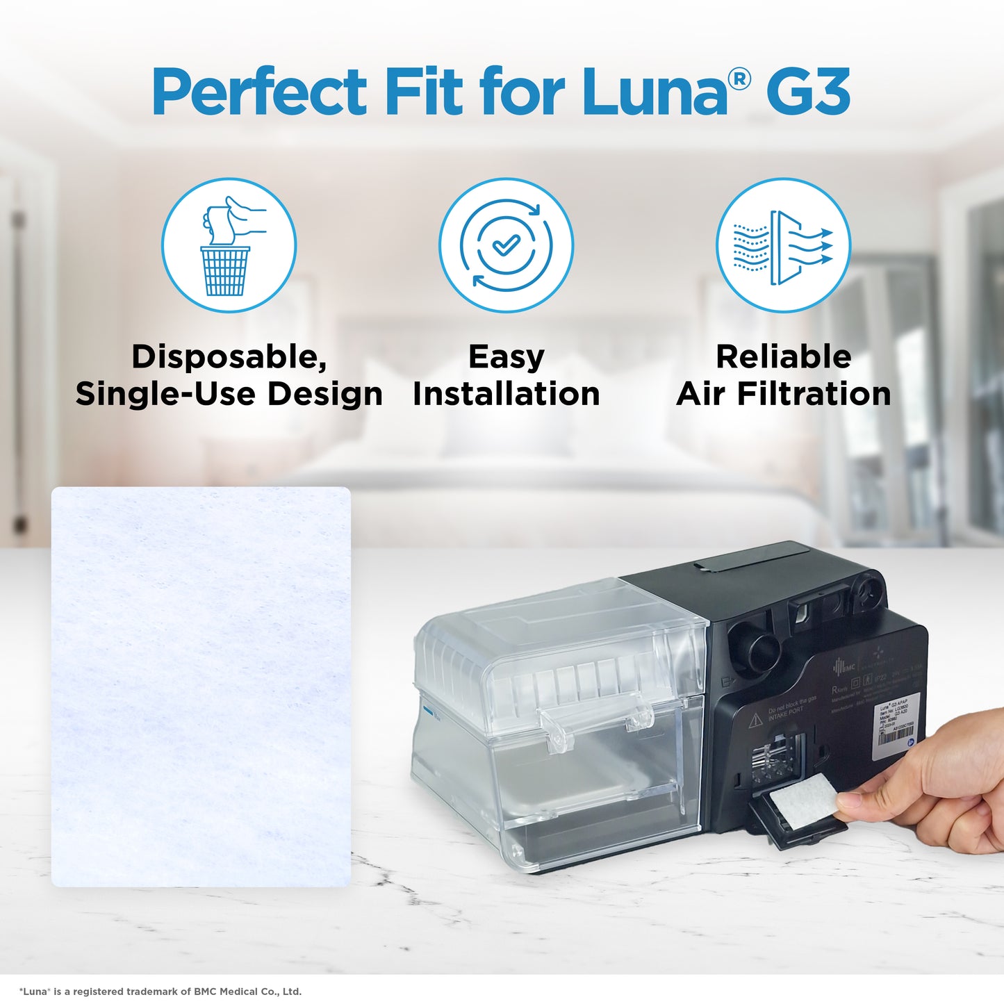 resplabs® CPAP Filters Compatible with React Health Luna G3 CPAP Machine