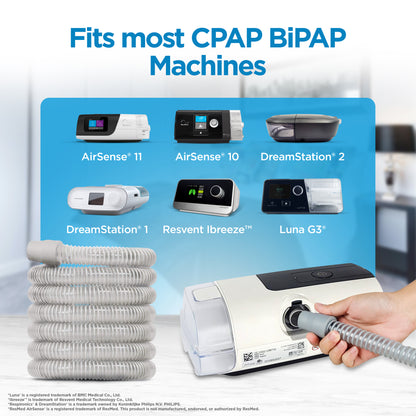 resplabs® CPAP Hose - Slim 10 Foot Universal CPAP Tubing Replacement