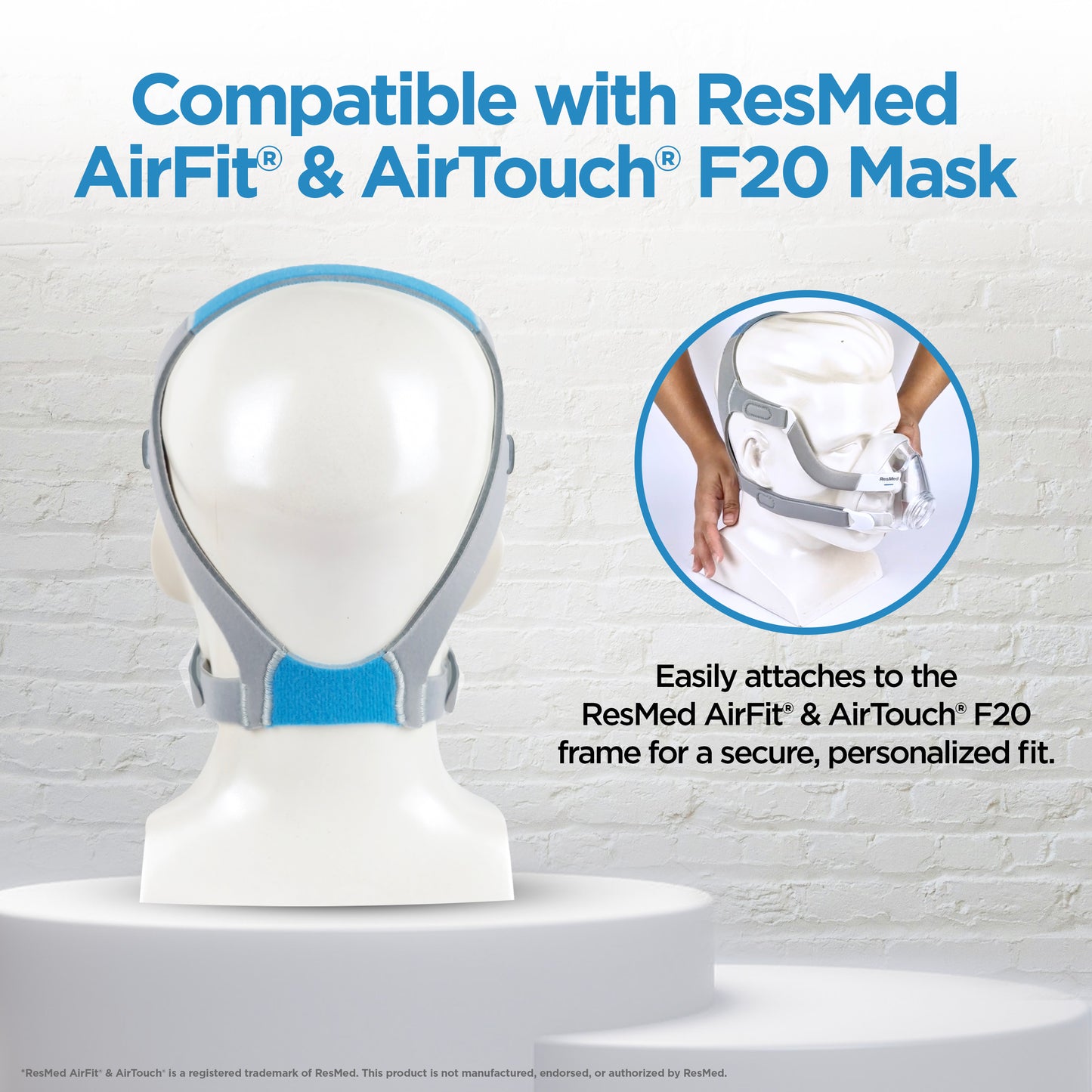 resplabs CPAP Headgear Compatible with The ResMed AirFit AirTouch F20 Mask - Generic CPAP Mask Head Gear Replacement
