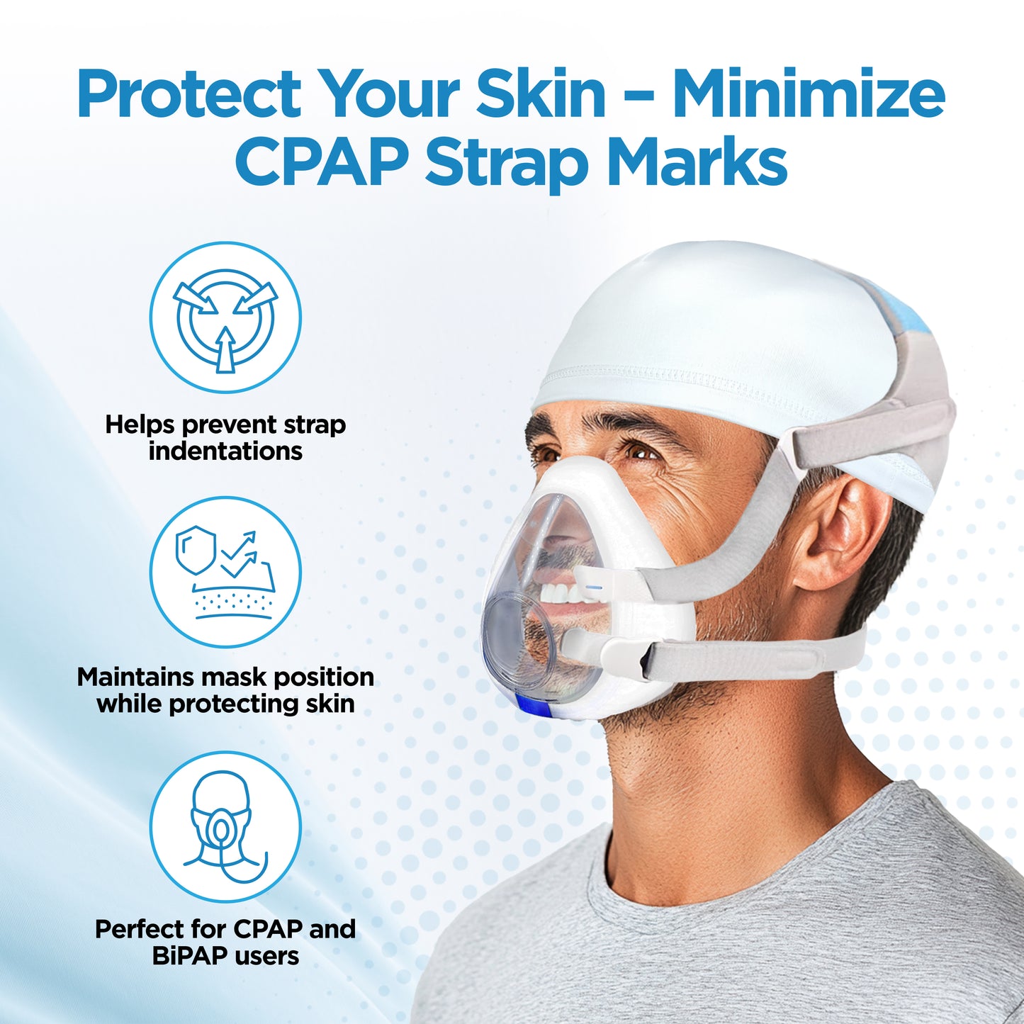 respLabs CPAP Comfort Liner - cpaphat 2-Pack - Helps Reduce Strap Marks and Hair Damage - Ultra-Soft Protection for Most CPAP Masks - Universal Fit Design