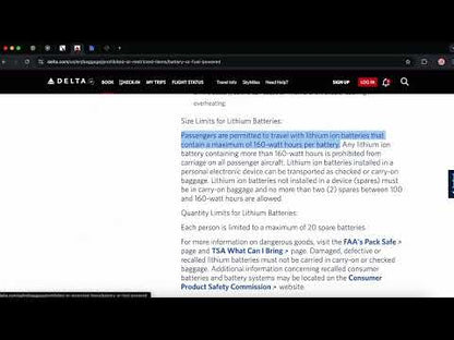 Freedom CPAP Battery Backup Power Supply, 160 Watt Hour, for Camping, Airline Travel & Power Outages