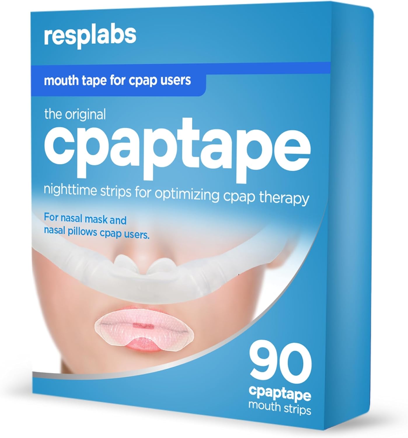 resplabs cpaptape CPAP Mouth Tape Designed for Nasal and Nasal Pillow Mask Users 90-Day Supply - resplabsresplabs