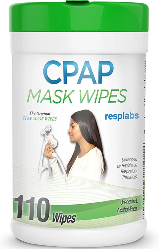 resplabs CPAP Mask Cleaning Wipes - Unscented, Alcohol-free Cleaner for All Masks, Cushions, Supplies - Sleep Technologies