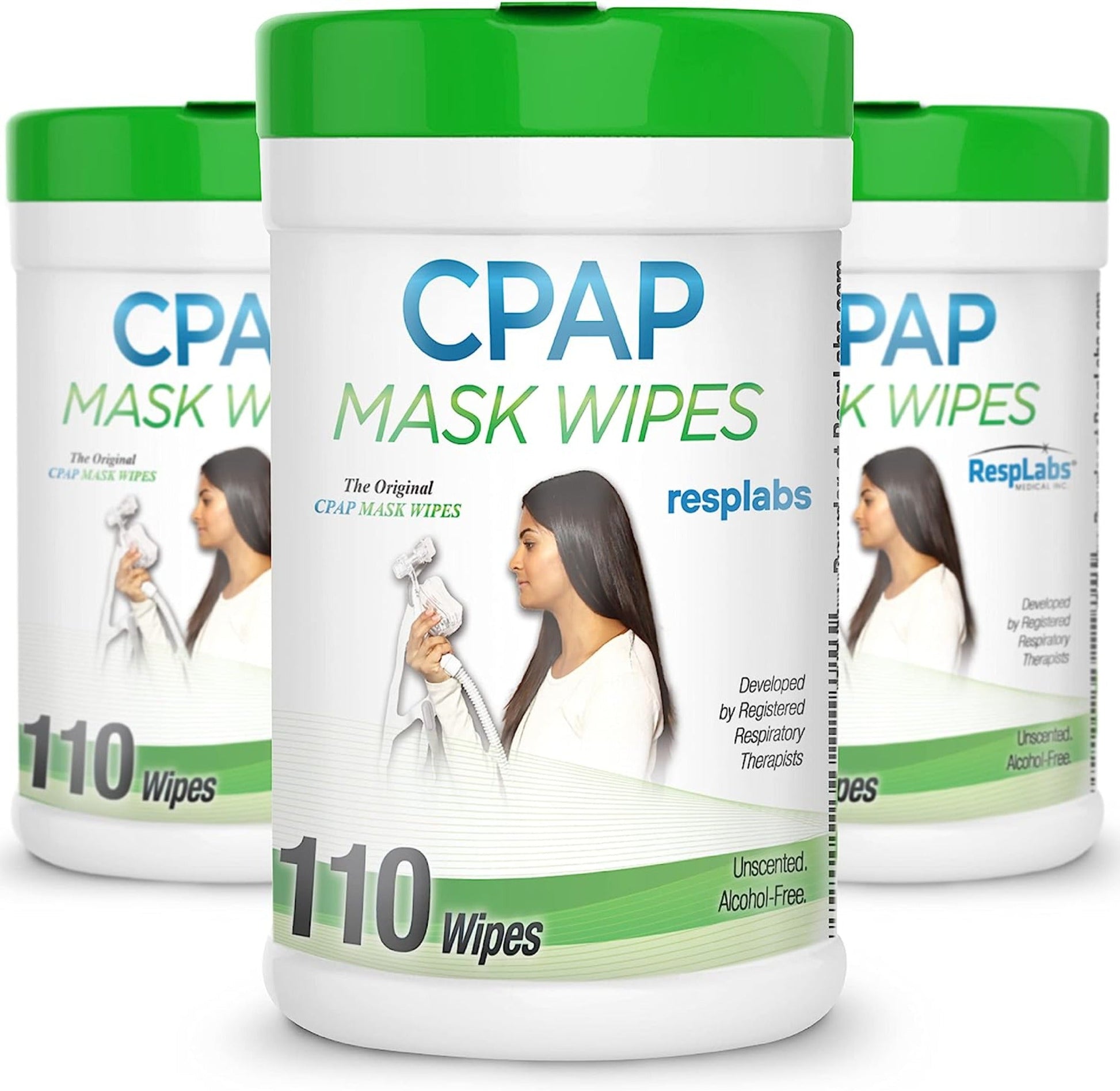 resplabs CPAP Mask Cleaning Wipes - Unscented, Alcohol-free Cleaner for All Masks, Cushions, Supplies - resplabs